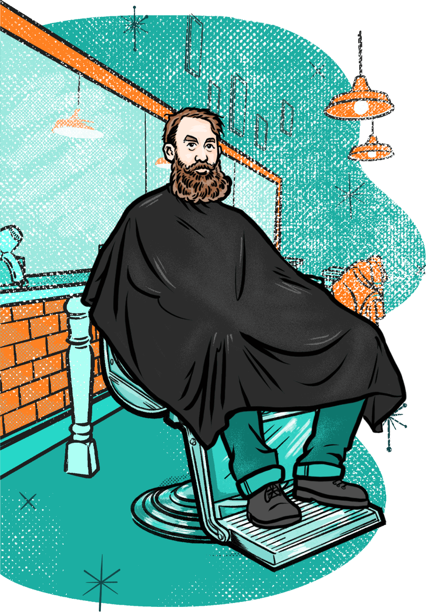 Illustration of a barber chair