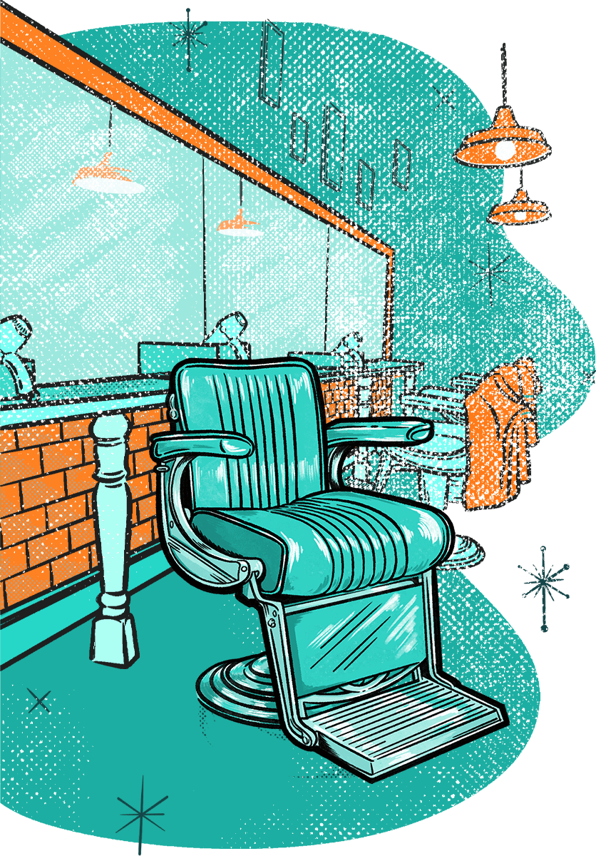 Illustration of a barber chair